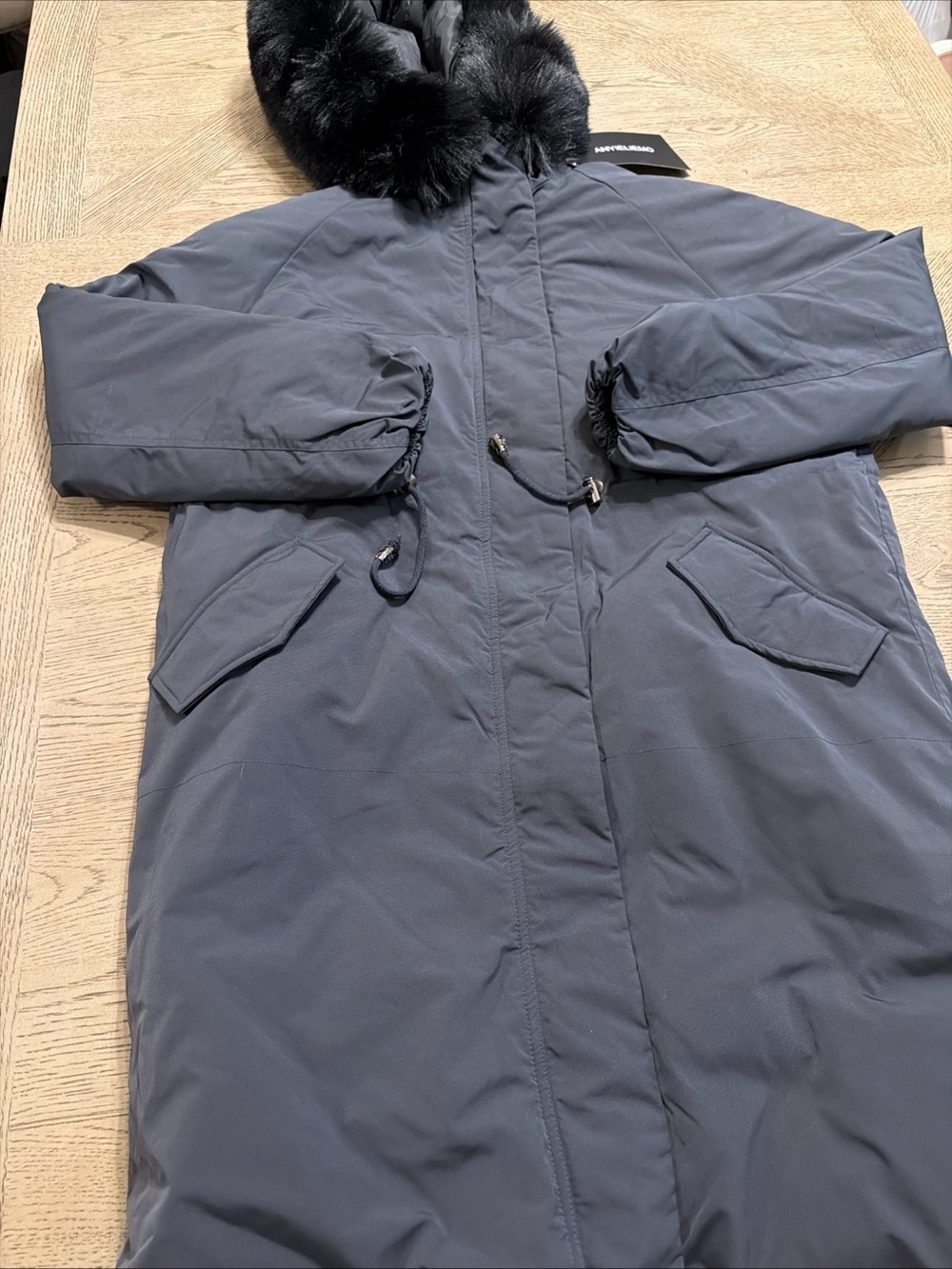 Women’s Long Goose Down Jacket w/Hood, Thermal Lining,Knee-Length Puffer XXL